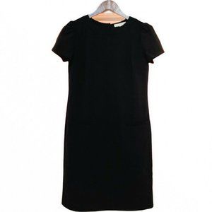 Laura Ashley Size 6 Vintage Short Sleeve Bow Tie In The Back Midi Dress Black